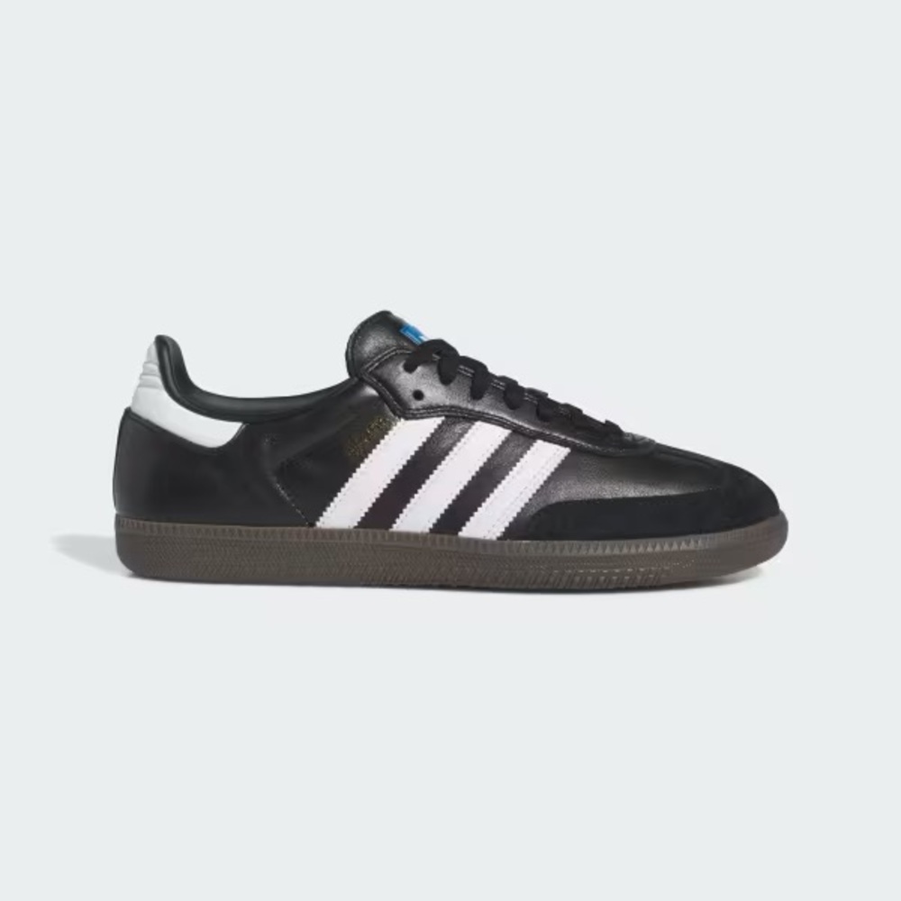 adidas Black White Three-Stripes Leather Sneakers